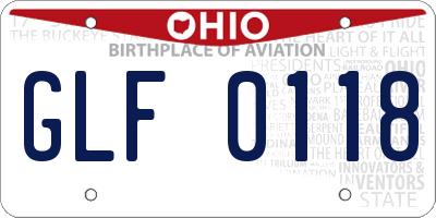 OH license plate GLF0118