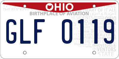 OH license plate GLF0119