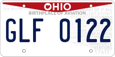 OH license plate GLF0122