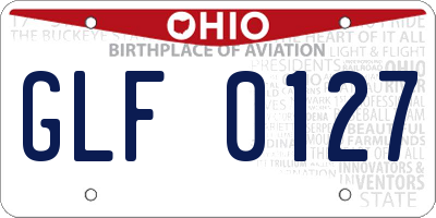 OH license plate GLF0127