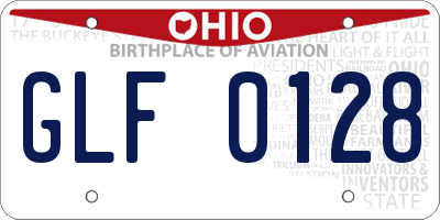 OH license plate GLF0128