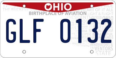 OH license plate GLF0132