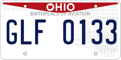 OH license plate GLF0133