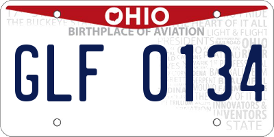 OH license plate GLF0134
