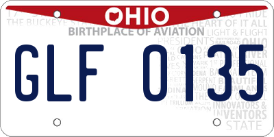 OH license plate GLF0135