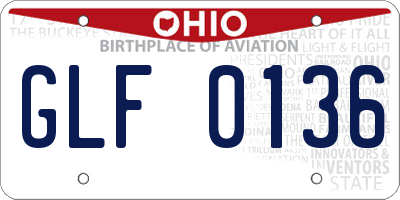 OH license plate GLF0136