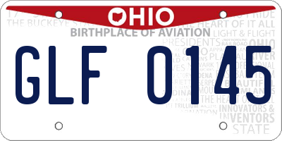 OH license plate GLF0145