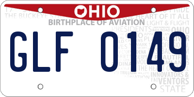 OH license plate GLF0149