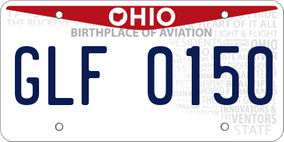 OH license plate GLF0150
