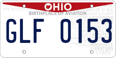 OH license plate GLF0153