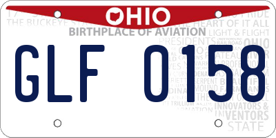OH license plate GLF0158