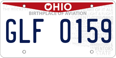 OH license plate GLF0159