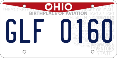 OH license plate GLF0160