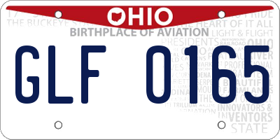 OH license plate GLF0165
