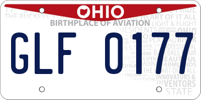 OH license plate GLF0177