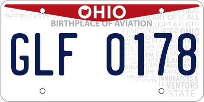 OH license plate GLF0178