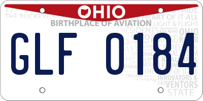 OH license plate GLF0184