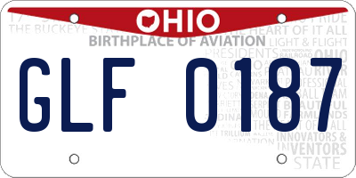 OH license plate GLF0187