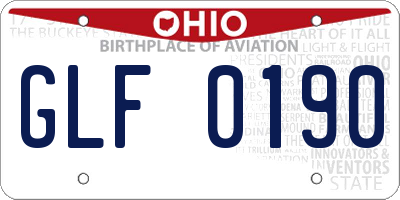 OH license plate GLF0190