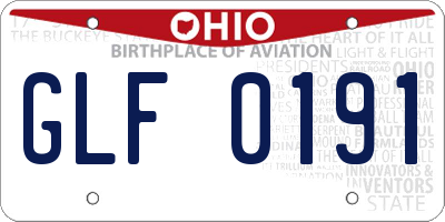 OH license plate GLF0191