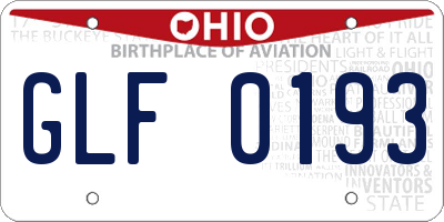 OH license plate GLF0193