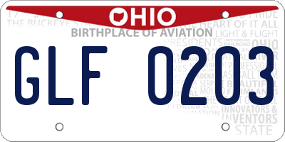OH license plate GLF0203
