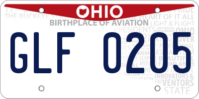 OH license plate GLF0205