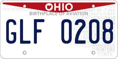 OH license plate GLF0208