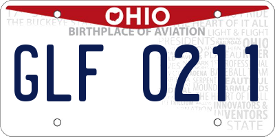 OH license plate GLF0211