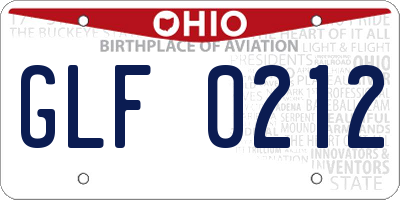 OH license plate GLF0212
