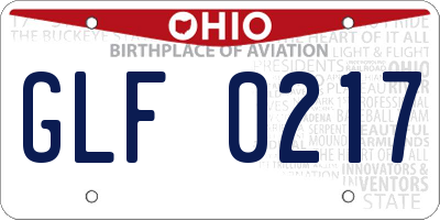 OH license plate GLF0217