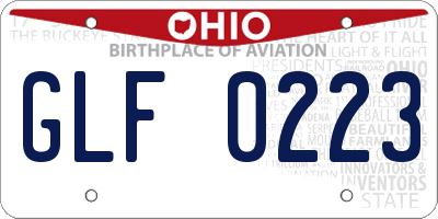 OH license plate GLF0223