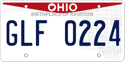 OH license plate GLF0224