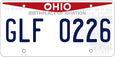 OH license plate GLF0226