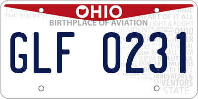 OH license plate GLF0231