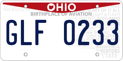 OH license plate GLF0233