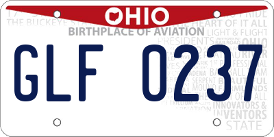 OH license plate GLF0237