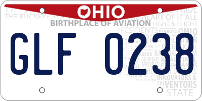 OH license plate GLF0238