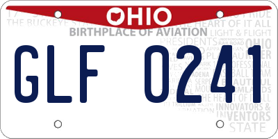 OH license plate GLF0241