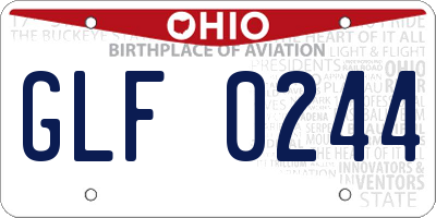 OH license plate GLF0244