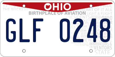 OH license plate GLF0248