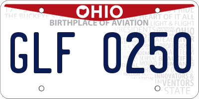 OH license plate GLF0250