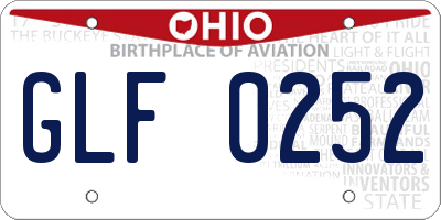 OH license plate GLF0252