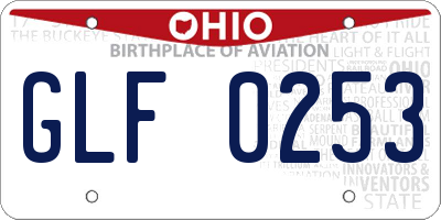 OH license plate GLF0253