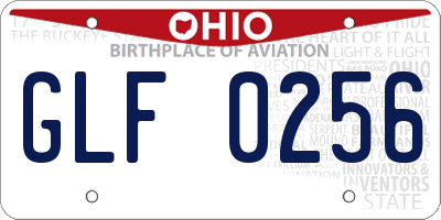 OH license plate GLF0256