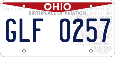 OH license plate GLF0257