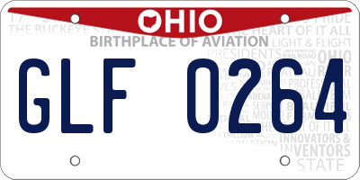 OH license plate GLF0264
