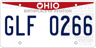 OH license plate GLF0266
