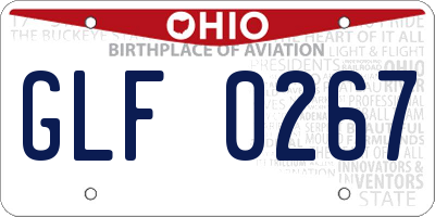 OH license plate GLF0267