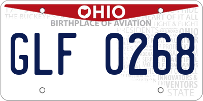OH license plate GLF0268